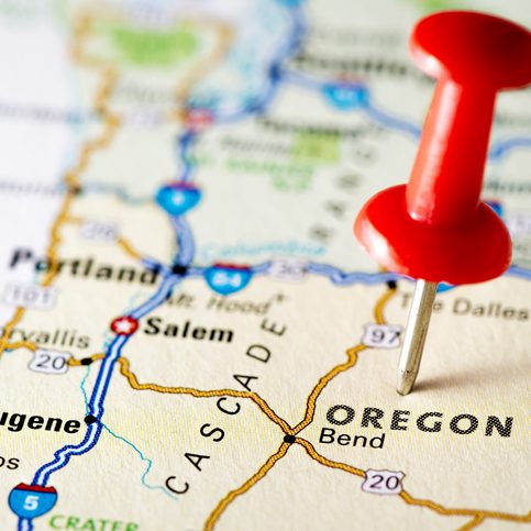 USA states on map: Oregon